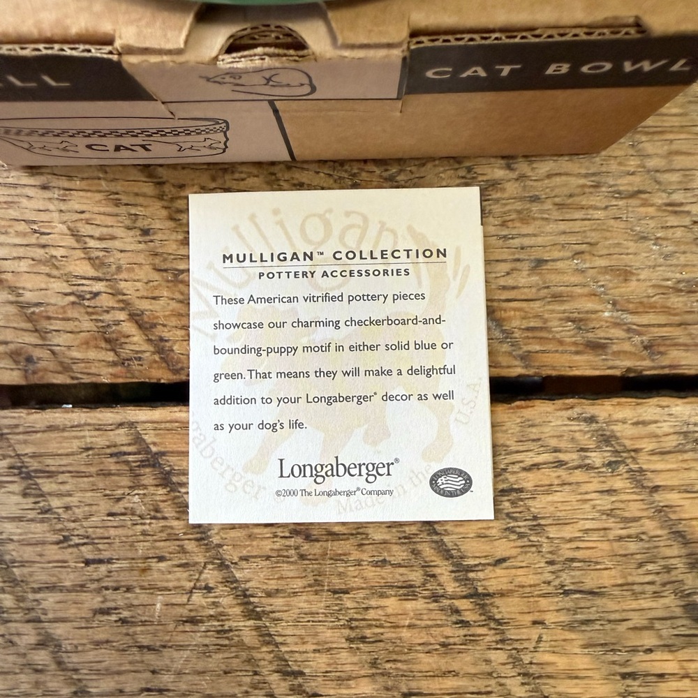 Longaberger Green Cat Bowl - Picture 4 of 5